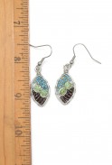 Tiny Beaded Almond Earrings